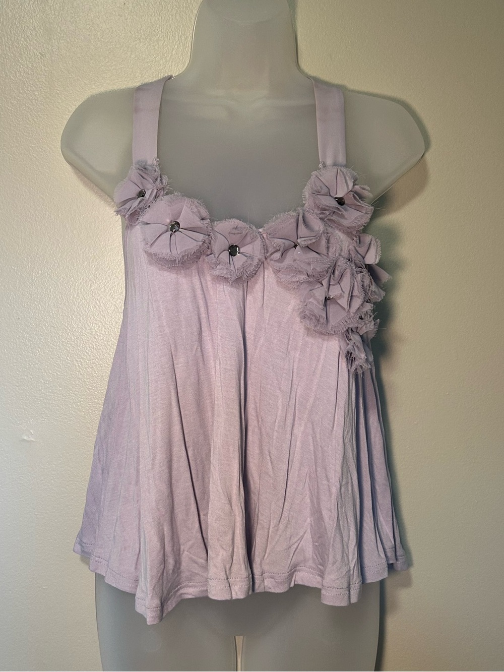 Topshop Lavender Floral Rosette Camisole